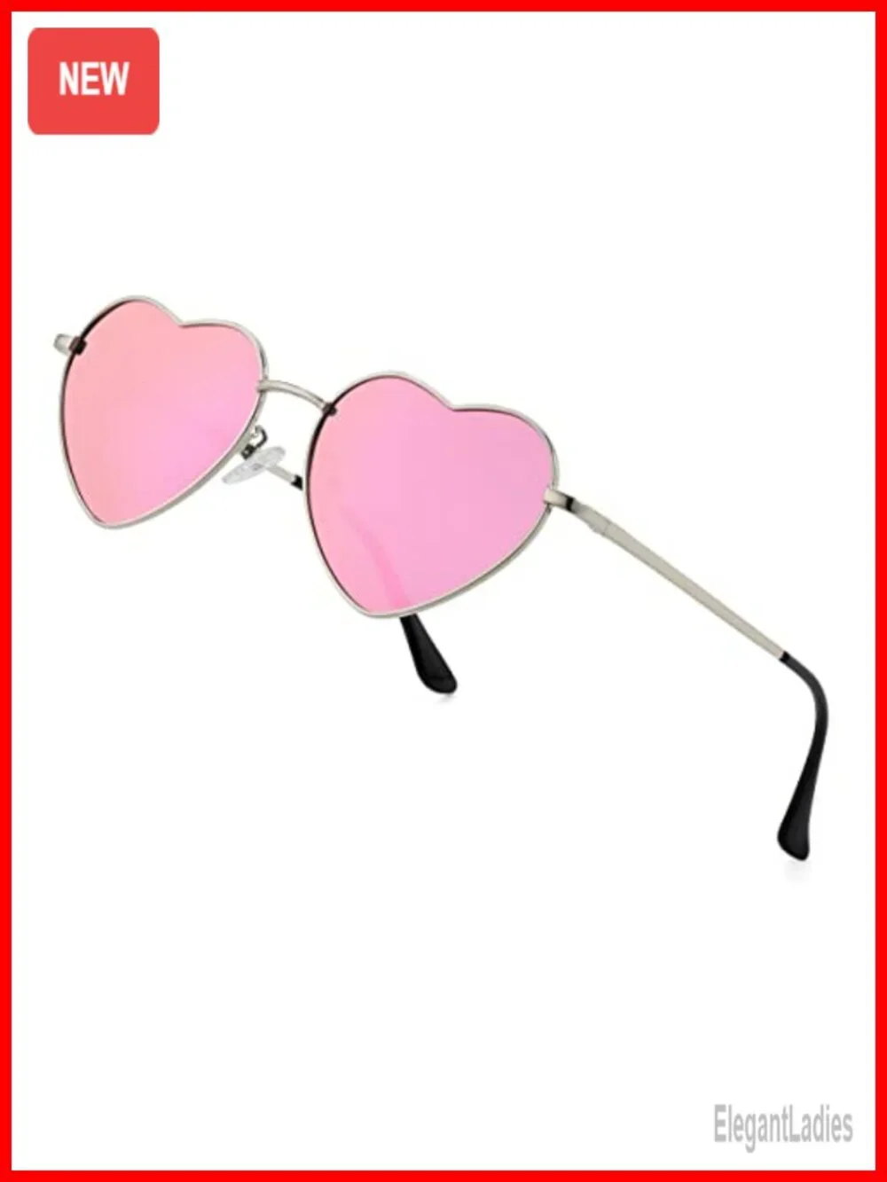 Polarized Heart Sunglasses Metal Frame UV400 Protection